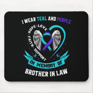 Mousepad Eu Uso Camisa de Conscientização Roxo Turquesa Irm