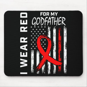 Mousepad Eu Uso Laço Vermelho Para Campanha Doença Cardíaca