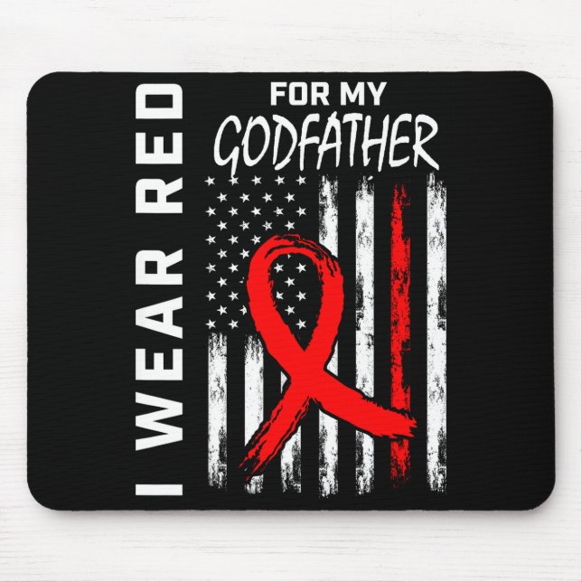 Mousepad Eu Uso Laço Vermelho Para Campanha Doença Cardíaca (Frente)