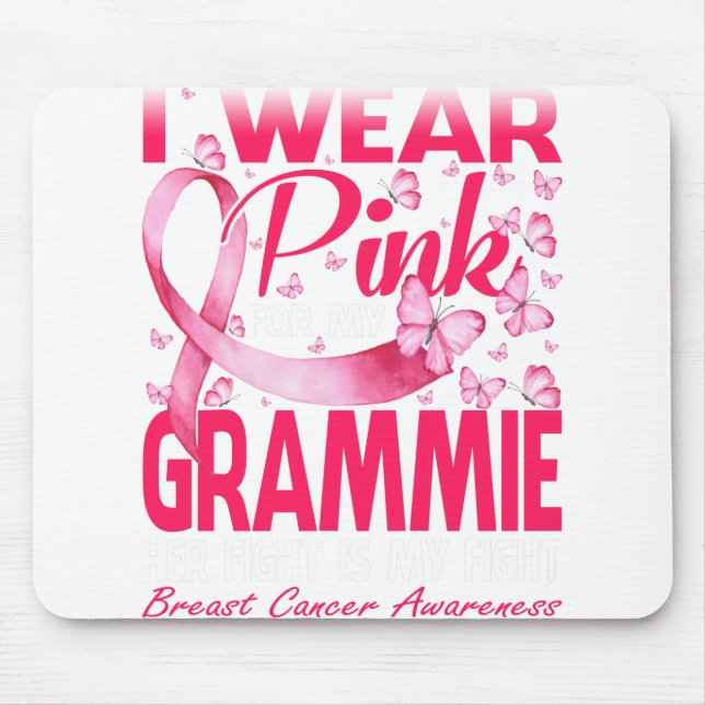 Mousepad Eu Uso Rosa Para a Consciência do Câncer de Mama d (Frente)