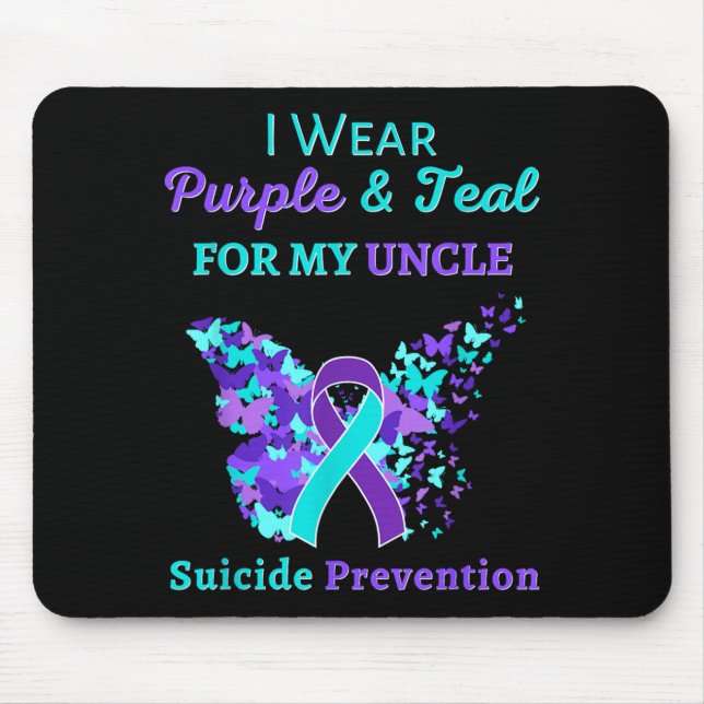 Mousepad Eu Uso Roxo E Azul Turquesa Para a Prevenção do Su (Frente)