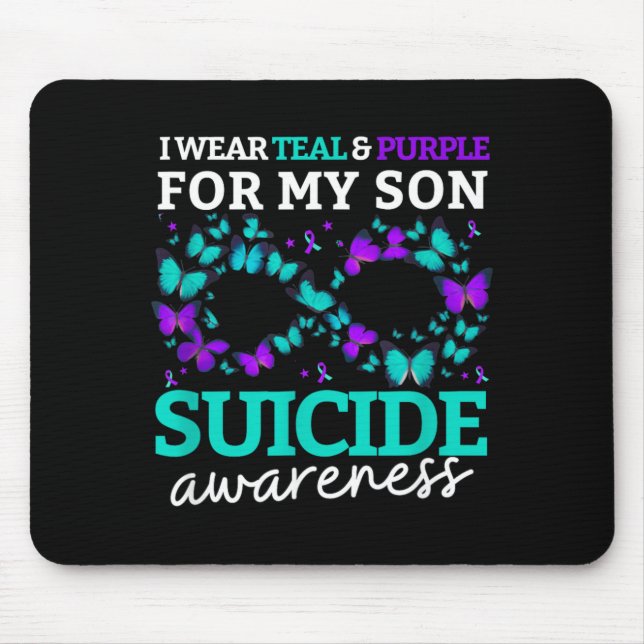 Mousepad Eu Uso Roxo E Azul Turquesa Pelo Meu Filho Prevenç (Frente)