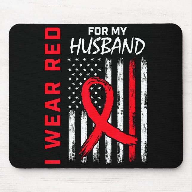 Mousepad Eu Uso Vermelho Para a Conscientização da Doença C (Frente)
