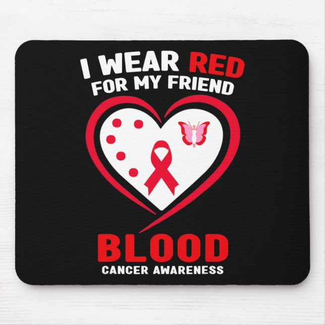 Mousepad Eu Uso Vermelho Para a Conscientização do Câncer d (Frente)