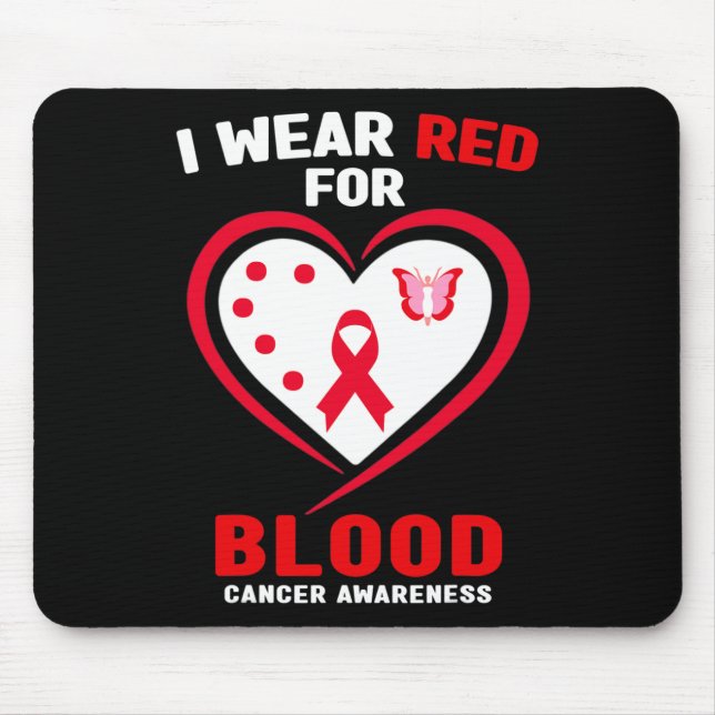 Mousepad Eu Uso Vermelho Para Conscientização do Câncer de  (Frente)