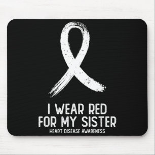 Mousepad Eu Uso Vermelho Pela Conscientização da Doença Car