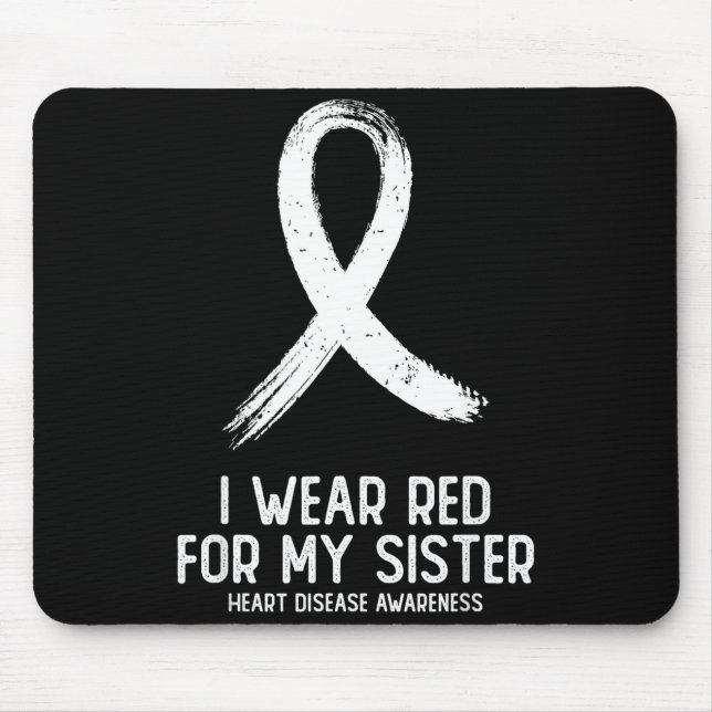 Mousepad Eu Uso Vermelho Pela Conscientização da Doença Car (Frente)