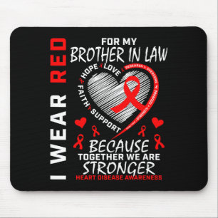 Mousepad Eu Uso Vermelho Pelo Meu Cunhado Doença Cardíaca A