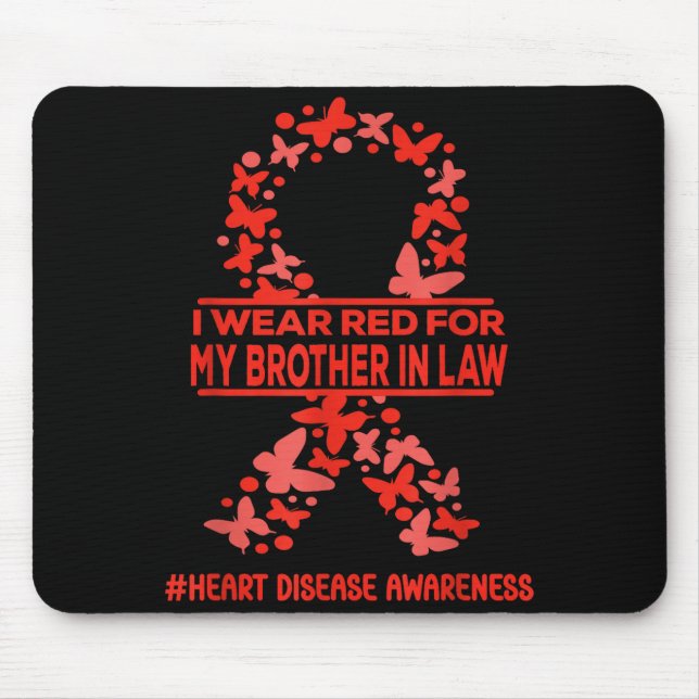 Mousepad Eu Uso Vermelho Pelo Meu Cunhado Doença Cardíaca A (Frente)
