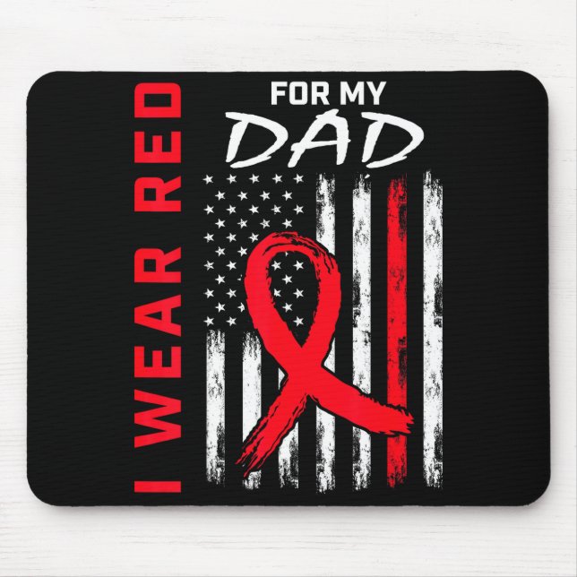 Mousepad Eu Uso Vermelho Pelo Meu Pai Conscientização sobre (Frente)