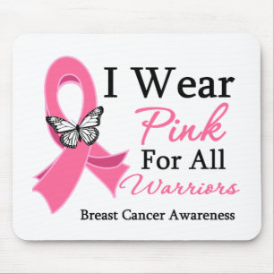 Mousepad Eu visto a fita cor-de-rosa para todo o cancro da