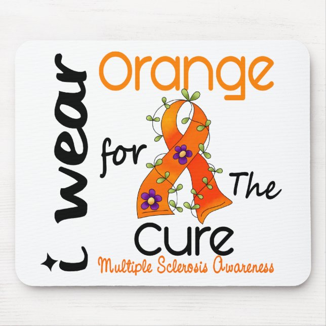 Mousepad Eu visto a laranja para a esclerose múltipla do MS (Frente)