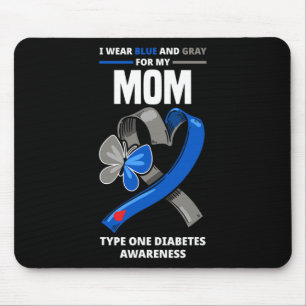 Mousepad Eu Visto Azul E Cinza Para Minha Mãe Diabetes Tipo