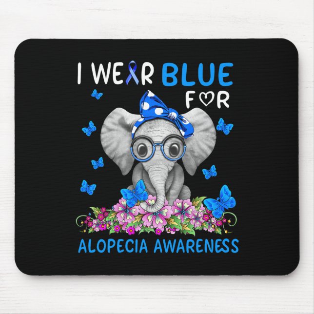 Mousepad Eu visto Azul Para A Consciência Da Alopecia 1 (Frente)