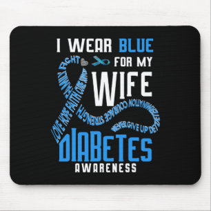 Mousepad Eu Visto Azul Para A Consciência Da Diabetes Da Mi
