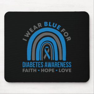 Mousepad Eu Visto Azul Para Consciência Da Diabetes Mês Arc