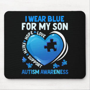 Mousepad Eu Visto Azul Para Meu Filho Autismo Dia da Consci
