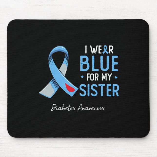 Mousepad Eu Visto Azul Para Meu Mês De Consciência Da Diabe (Frente)