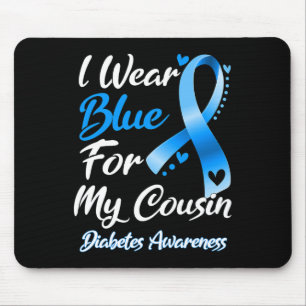 Mousepad Eu Visto Azul Para Minha Consciência Diabetes Ribb