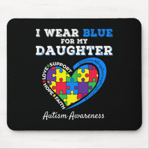 Mousepad Eu Visto Azul Para Minha Filha Autismo Pai De Cons
