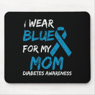 Mousepad Eu Visto Azul Para Minha Mãe Sensibilização Diabet