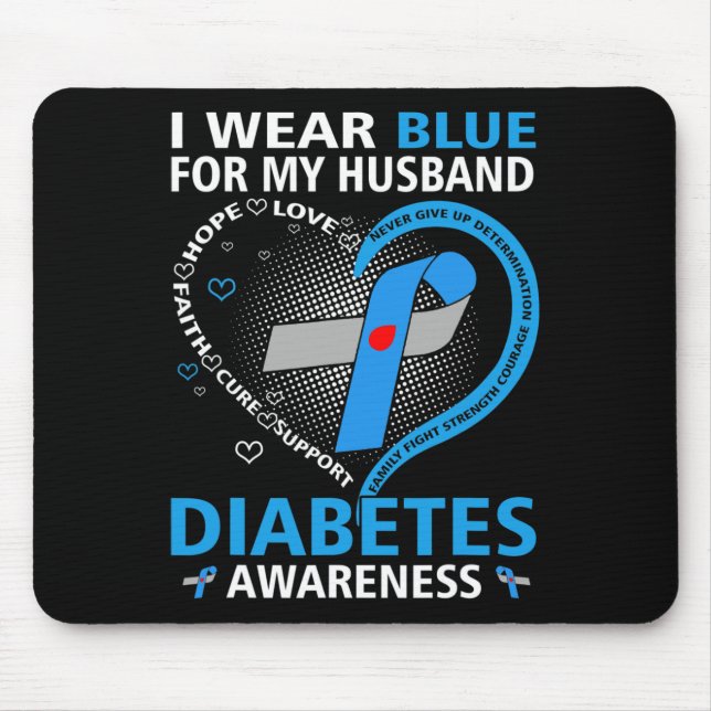 Mousepad Eu Visto Azul Para O Meu Husbynn Esperança Que Ama (Frente)