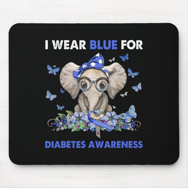 Mousepad Eu Visto Azul Para Os Elefantes Da Consciência Da  (Frente)