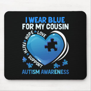 Mousepad Eu Visto Azul Para Os Meus Primos Crianças Autismo