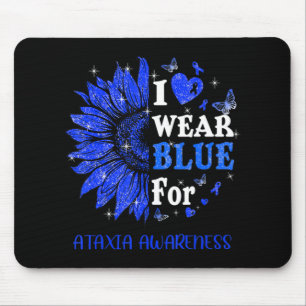 Mousepad Eu visto Blue Twinkle Heart Sunflower Ataxia Aware