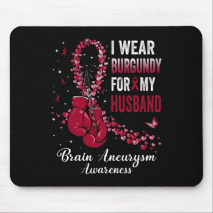 Mousepad Eu Visto Burgundy Para O Meu Marido Cérebro Aneuri