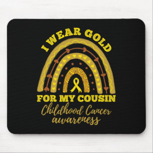 Mousepad Eu Visto Dourado para o Cancer de infância do meu
