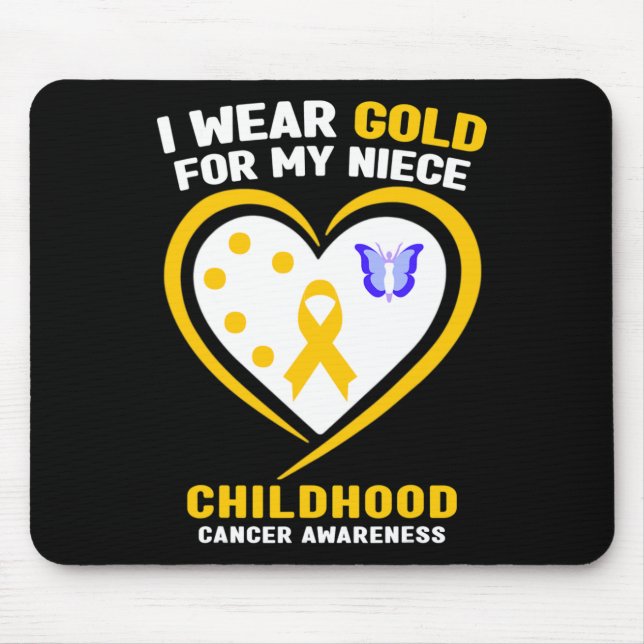 Mousepad Eu Visto Dourado Para O Meu Cancer De Infância Awa (Frente)