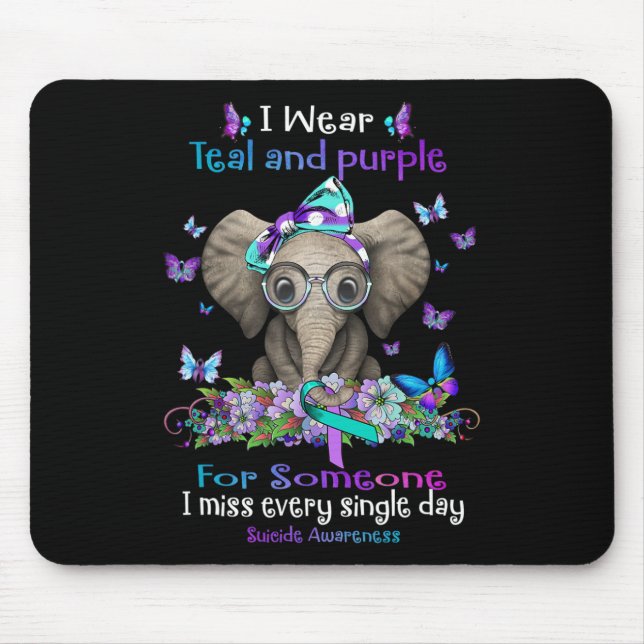 Mousepad Eu Visto Elefante De Consciência Do Suicídio Em Te (Frente)
