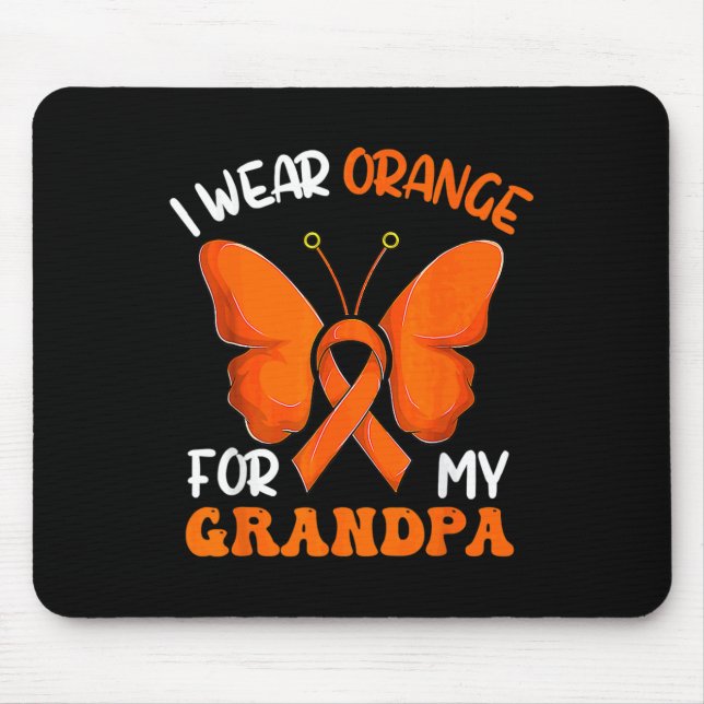 Mousepad Eu Visto Laranja Para Meu Avô Borboleta Leucemia A (Frente)