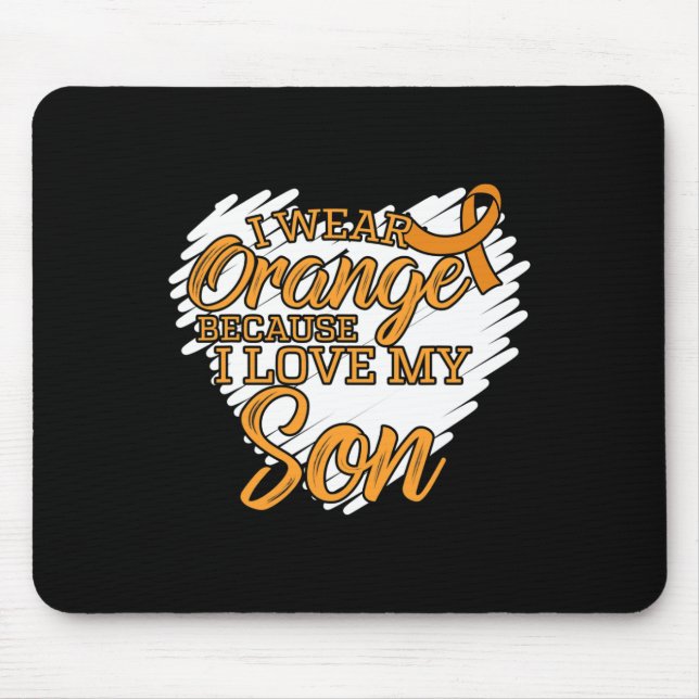Mousepad Eu Visto Laranja Porque Amo Meu Filho por Leucemia (Frente)