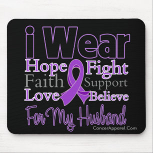 Mousepad Eu visto o marido roxo da colagem - câncer de