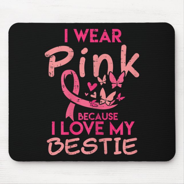 Mousepad Eu Visto Rosa Eu Amo Meu Bestido Cancer De Mama Aw (Frente)