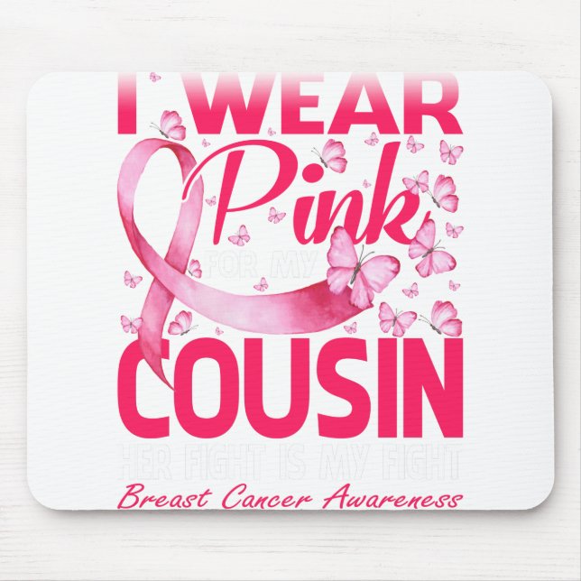 Mousepad Eu Visto Rosa Para A Consciência Do Cancer Da Minh (Frente)