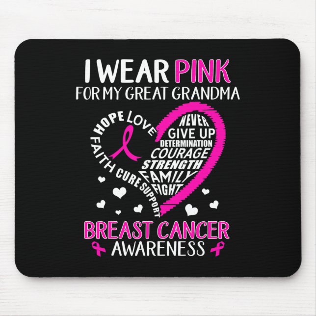 Mousepad Eu Visto Rosa Para O Cancer Da Minha Avó Excelente (Frente)