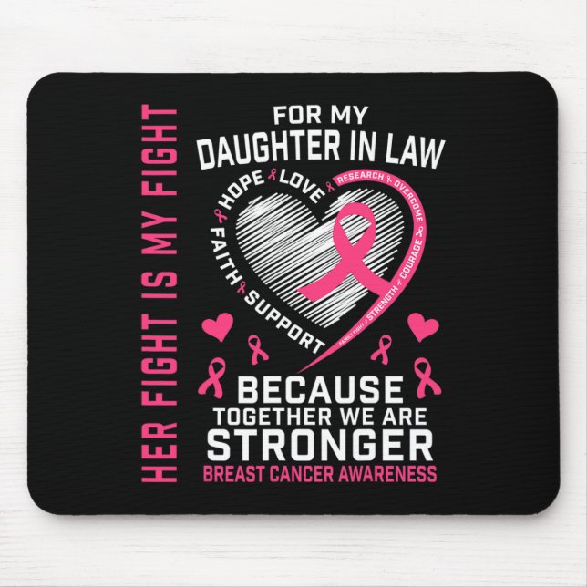 Mousepad Eu Visto Rosa Pela Minha Filha Na Lei Do Cancer De (Frente)