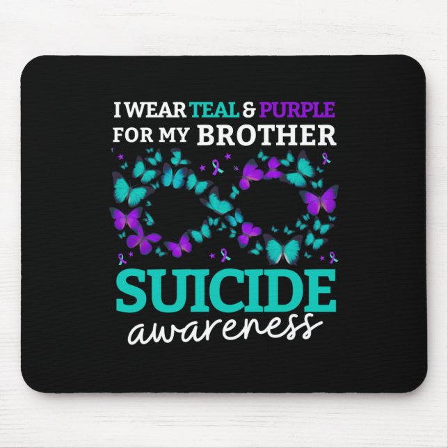 Mousepad Eu Visto Roxo E Teal Para O Meu Irmão Suicídio Ant (Frente)