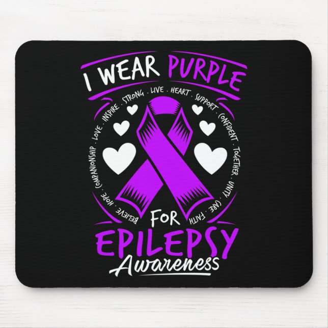 Mousepad Eu Visto Roxo Para A Consciência Da Epilepsia (Frente)