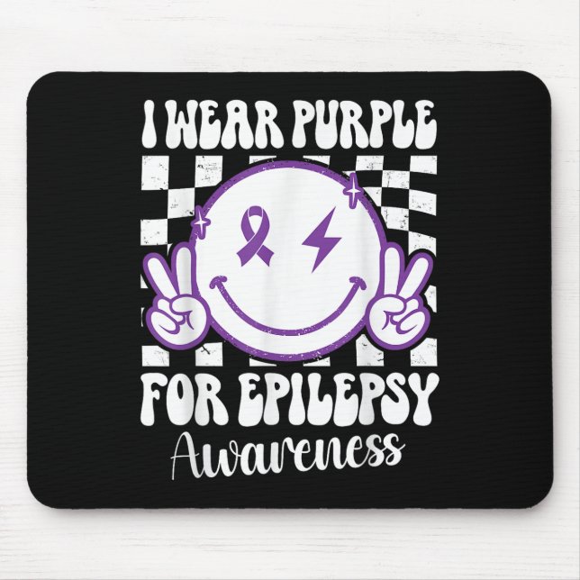 Mousepad Eu Visto Roxo Para A Consciência Epilepsia Sorria  (Frente)