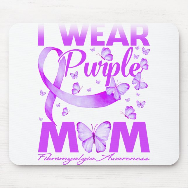 Mousepad Eu Visto Roxo Para A Minha Consciência da Fibromia (Frente)
