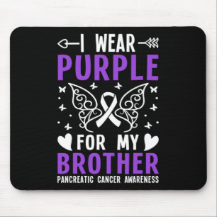 Mousepad Eu Visto Roxo Para Meu Irmão Câncer de pâncreas Aw