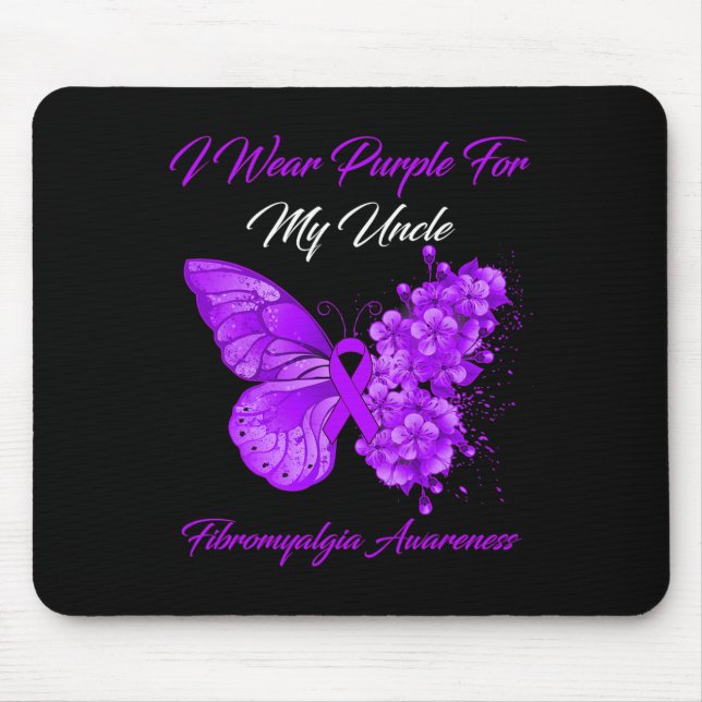 Mousepad Eu Visto Roxo Para Meu Tio Fibromialgia Guerreiro  (Frente)