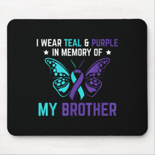 Mousepad Eu Visto Roxo Teal Em Memória Do Meu Irmão Suicídi