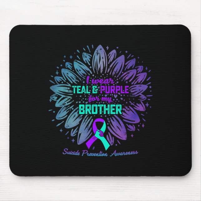 Mousepad Eu Visto Roxo Teal Para Prevenção Suicida Irmão (Frente)