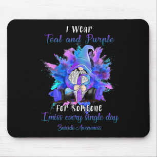 Mousepad Eu Visto Roxo Teal Por Alguém Que Conhece Suicídio