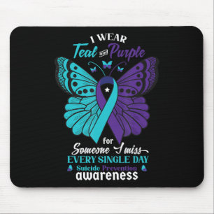 Mousepad Eu Visto Teal e Puro Suicídio Consciência Mental E
